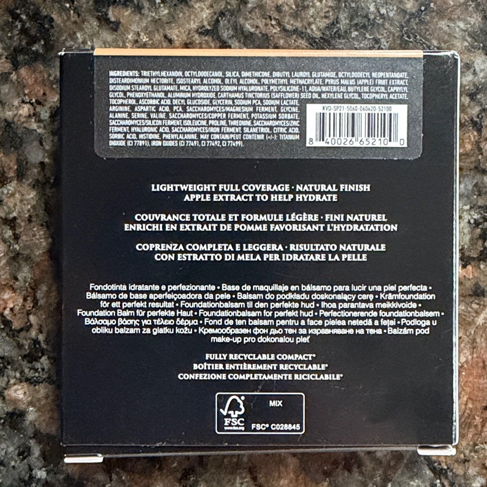 KVD Good Apple Skin-Perfecting Foundation Balm - Tan 066 - Picture 3 of 3